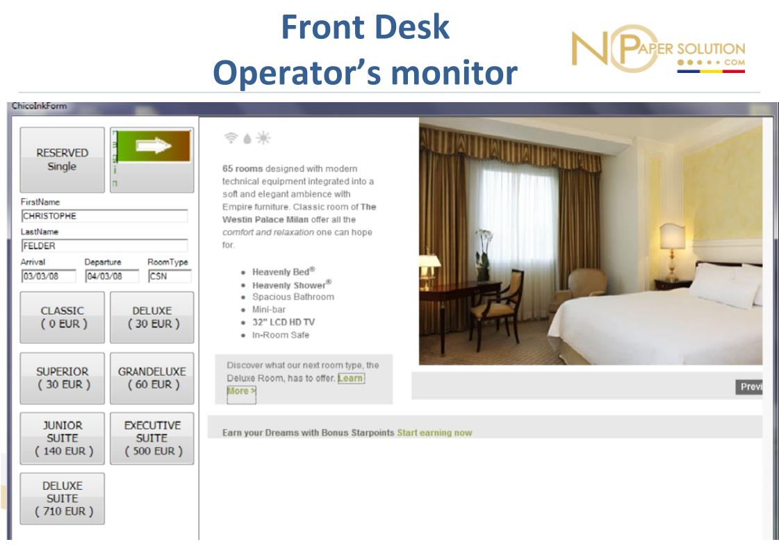This screenshot shows some information of customer's booking, together with room's photo,room's type and prices offered in upselling.